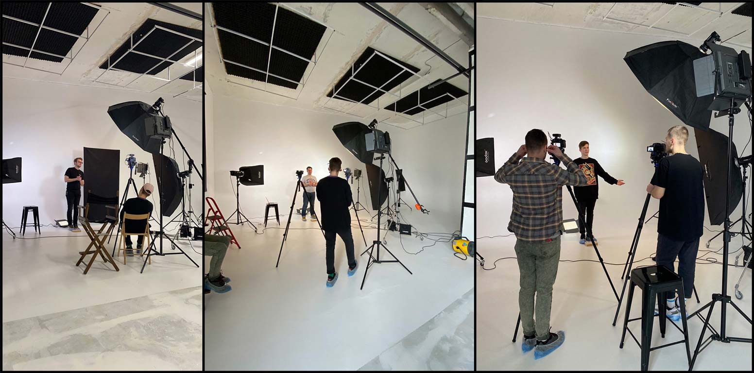 filming an expert in studio